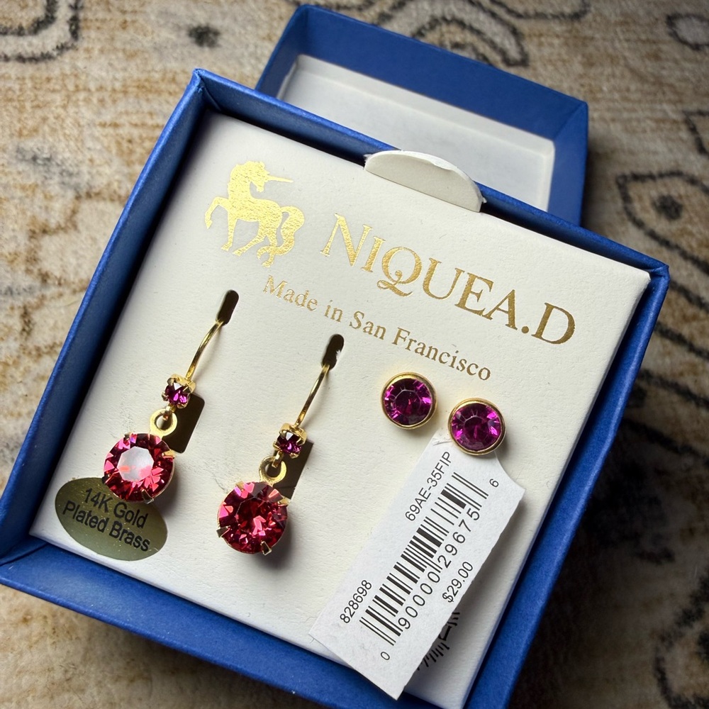 14K Gold Plated Brass Earring Set